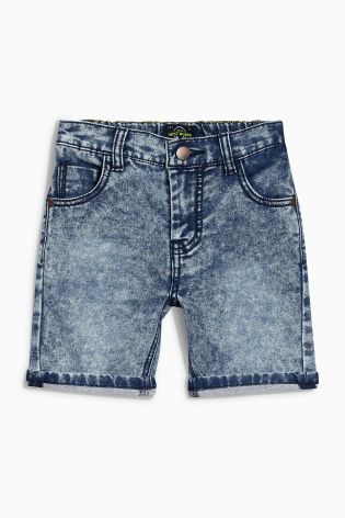 Acid Wash Jersey Look Denim Shorts (3-16yrs)